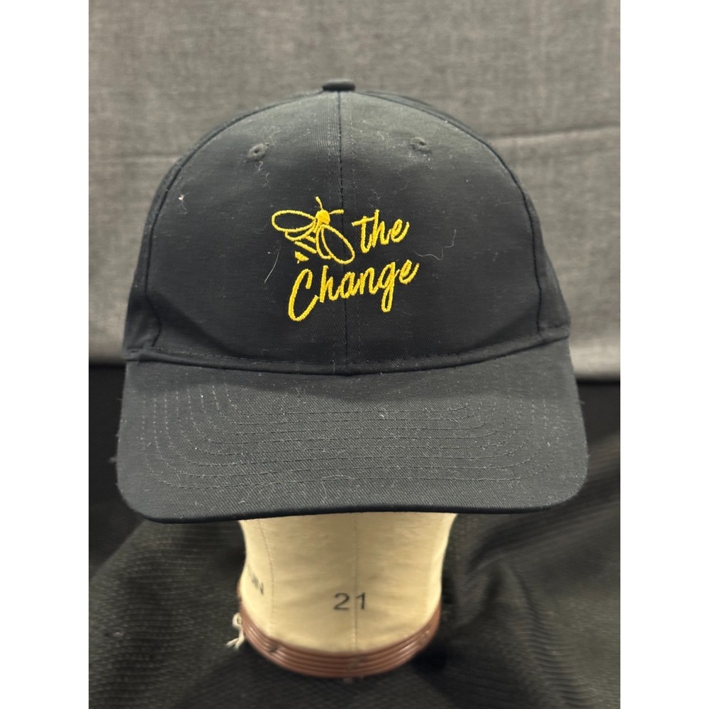 Port & Company Baseball Cap Men's One Size Black Embroidered Bee the Change Hat